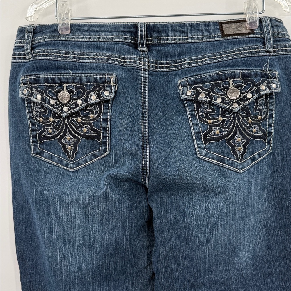 Earl Jeans Women's Classic Blue Straight Leg Jeans Size 16P Rivited Pockets